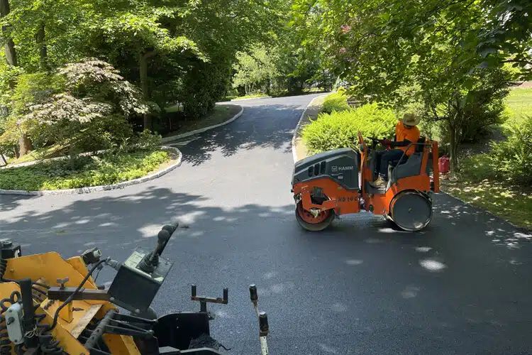 Asphalt repair work in progress
